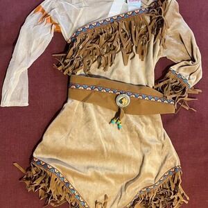 Disney Pocahontas Costume Dress with Belt NIP